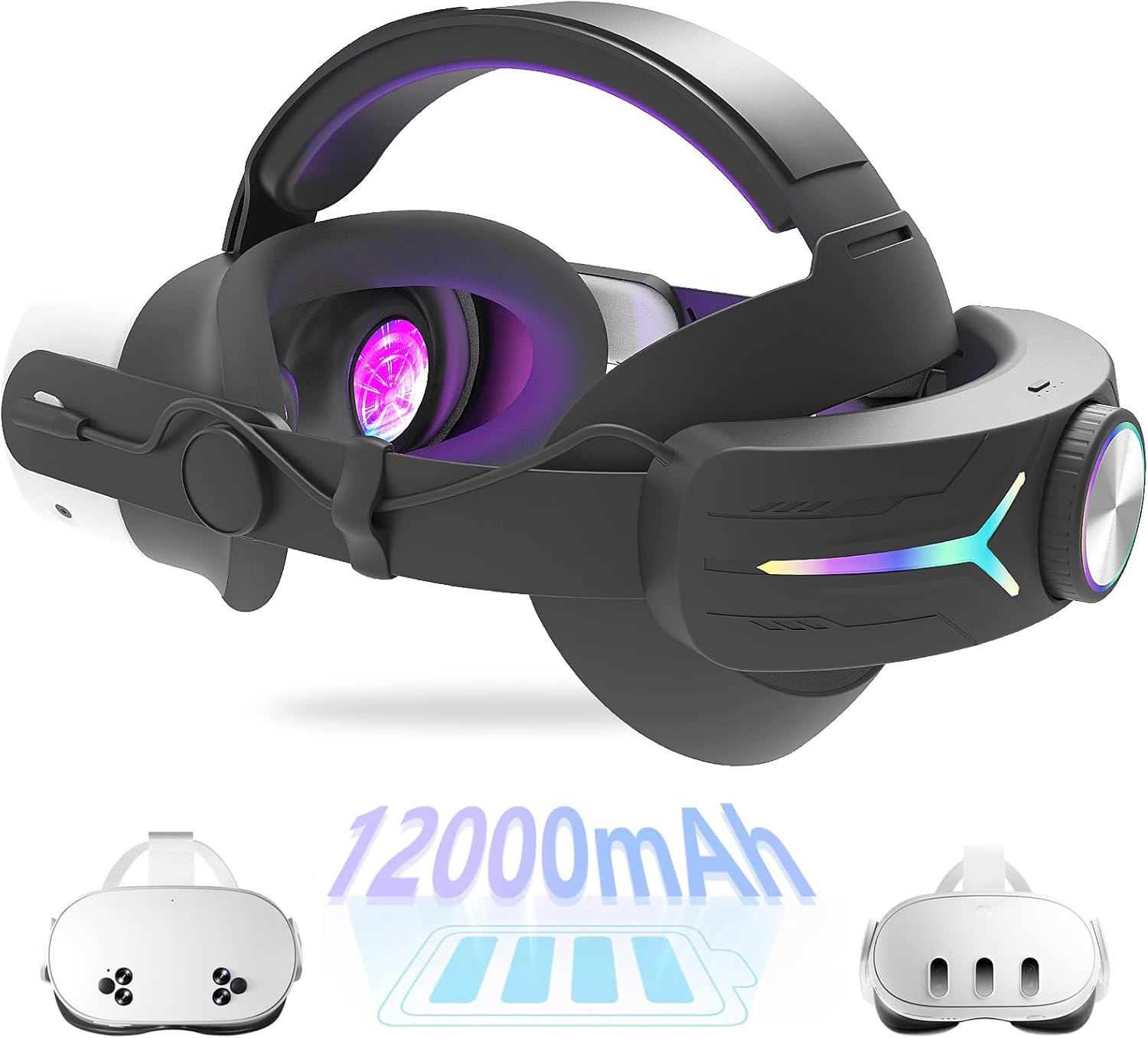 Table Tennis Vr - Head Strap 12000mAh for Meta Quest