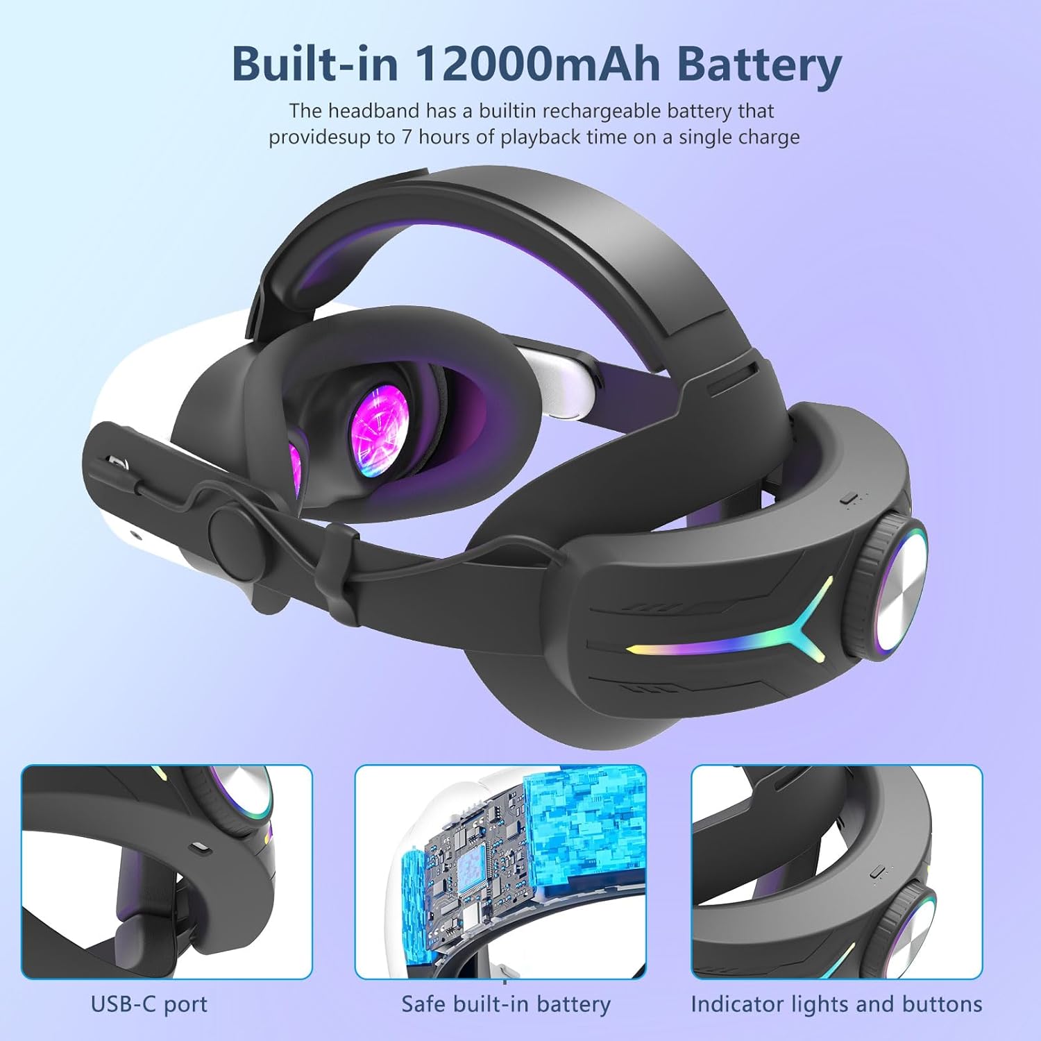 Head Strap 12000mAh for Meta Q - Table Tennis Vr recension och pris
